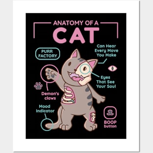 Awesome Anatomy Of Cat Animal Perfect Gift For Cat Lover Posters and Art